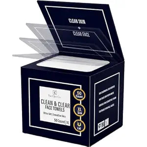 Clean & Clear Disposable Face Towels for Sensitive Skin, 50 Ct