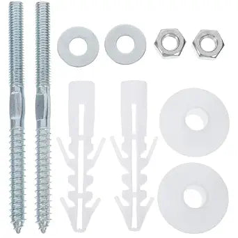 Garneck 2 Set Screws for Bathroom Fixtures Universal Wall Plugs and Screws for Wash Basin Mounting Bathroom Sink Fitting Kit Include Washers Gaskets Expansion Tubes