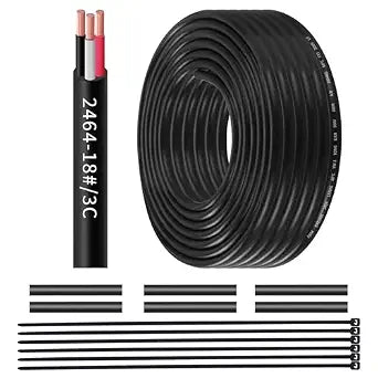 18 Gauge Wire 3 Conductor Electrical Wire UL2464 50Ft 18/3 Low Voltage Wire 18 AWG Flexible Extension Cord Stranded Tinned Copper Wire for Lamp Lighting LED Strips