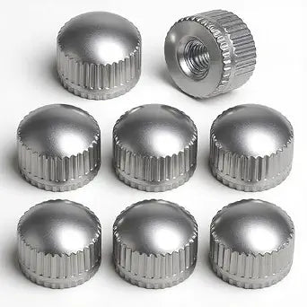 Screw Caps for Light Fixture, 8 Pack Ceiling Light Screw Cap Cover M4 Lamp Shade Nut Replacement Parts Lamp Shade Holder Decorative Hardware Screws Tops Lamps Knob Nuts for Chandeliers Wall (Sliver)