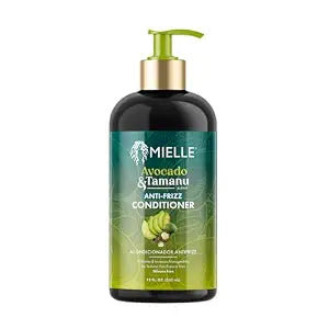 Mielle Organics Avocado & Tamanu Anti Frizz Conditioner for Women & Men - Detangling, Moisturizing & Smoothing Treatment - Frizz Control Detangler for Textured & Dry Hair - Prep for Styling, 12floz
