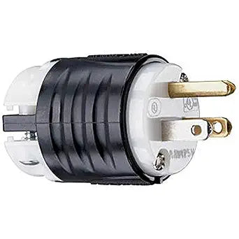 Legrand Pass & Seymour PS5266XCCV4 15 Amp 125V Straight Blade Extra Hard Use Specification Grade Plug, NEMA 5-15P, Black/White (1 Count)