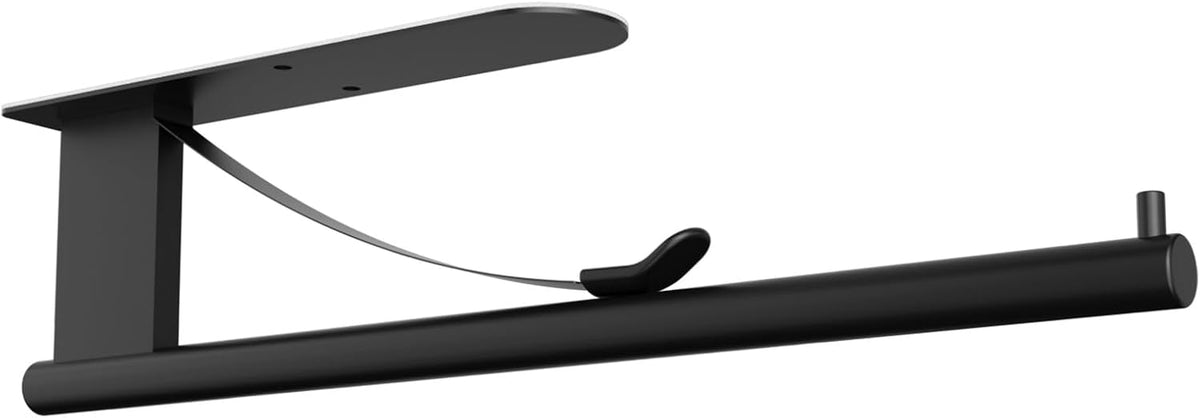 Paper Towel Holder Under Cabinet Wall Mounted, One-Hand Tear, Black