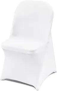 VEVOR 12 PCS White Folding Chair Covers, Kitchen Chairs Cover, Universal Washable Slipcovers Protector, Removable Chair Seat Covers, for Wedding Party Dining Room Banquet Event