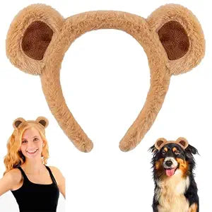 Aprince Bear Ears Headband Animal Ears Headband Fluffy Soft Face Wash Hairband Cute Party Headwear Costume Decoration for Cosplay Hair Accessories for Adult