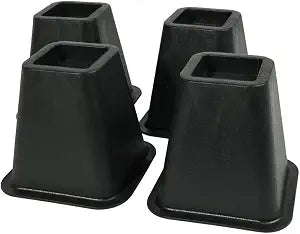 J&V TEXTILES Bed Furniture Risers - Elevation in 6 Inch Heavy Duty Risers for Sofa and Table - Supports up to 1,300 lbs - (Set of 4 Riser, Black)
