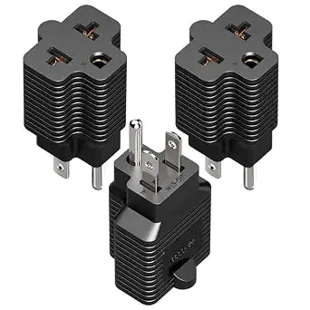3 Pack 4-in-1 5-15P to 5-15R, 5-20R, 6-15R, 6-20R T Blade Adapter