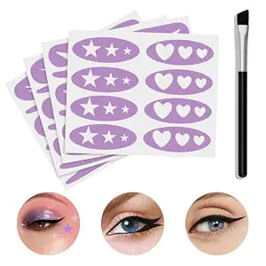 4 Sheets Eyeliner Stencil Stickers, Star Eye Winged and Smokey Eyeshadow Applicators Shaper Tool, Makeup Stencils Stickers for All Eye Shapes