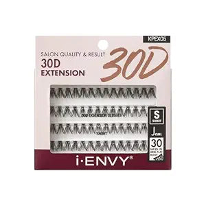 iï¿½ï¿½ï¿½ï¿½ï¿½ï¿½ï¿½ï¿½ï¿½ENVY 30D Extension Cluster Individual Lashes, Easy to Apply, Flat Tapered-End Root, Pre-Fanned Volume Lashes, J Curl with Soft Fiber, Quick Application for Salon Quality & R