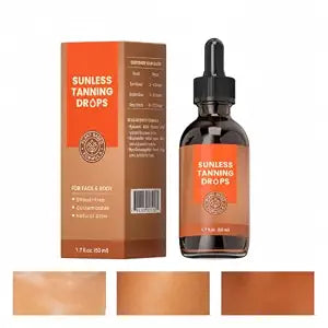 Face Tanning Drops, Self Tanner for Face and Body with Customizable Natural Glow, Sodium Hyaluronate, Aloe and Licorice Root, Non-Comedogenic, 1.7 Fl Oz
