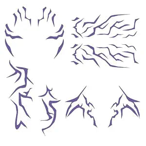 Purple Temporary Tattoos, Waterproof Body Art for Cosplay Halloween.