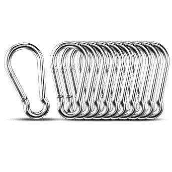 10pcs 1.57 inch Small 304 Stainless Steel Carabiner Clip Hooks Spring Snap