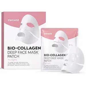 Trancend™ Real Deep Collagen Face Mask for Korean Skin Care – Hydrogel Sheet Mask, Overnight Hydrating Mask for Pore Minimizing, Elasticity & Firming, Bio Collagen Treatment - 39G (4 Count)
