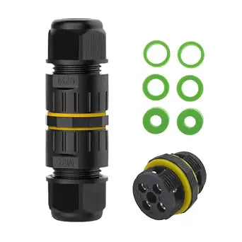 4 Pin IP68 Outdoor Waterproof Electrical Wire Connector for 5-14mm Wire Diameter, (Max 40A, 450V), 2 Way