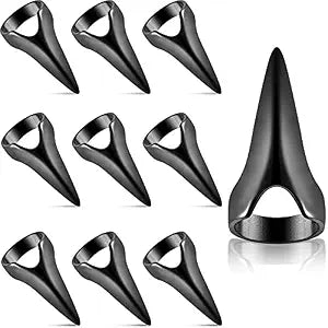 Hicarer 10 Pcs Stitch Braids Tool Metal Finger Rings Hair, Black