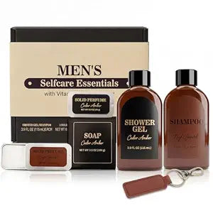 Gifts for Men 6 Pcs Cedar & Sandal Mens Gift Set, Birthday Gift Set for Men