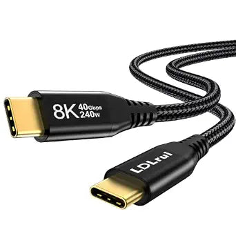 LDLrui 40Gbps USB 4 for Thunderbolt 4 Cable 6FT, 8K/Dual 4K, 240W, Braided
