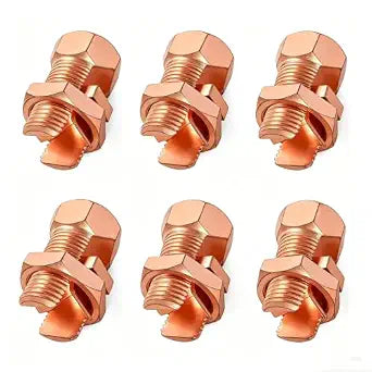 6-Pack Split Bolt Connector, Copper Ground Wire Clamp for 6-8 AWG