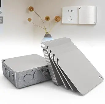 8 Pcs 4x4 Metal Electrical Box Cover Plate,Square Junction Box Covers Plate