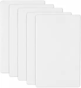 Screwless Blank Wall Plate, 1-Gang Blank Outlet Cover for Unused Electrical Boxes and Switch Openings, Polycarbonate Thermoplastic, Standard Size 4.69 x 2.91 Inches, White, 5 Pack