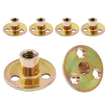 Hordion 12Pcs 3/8"-16 Carbon Steel T Nuts, Round Base Plate Nut