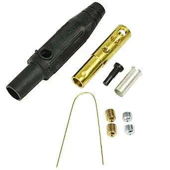 Marinco CLM2F-A CLM Cam Type, Series 15 Mini Inline, Single Pin Connector, 150 Amp, 600 Volt, #8 - #2 AWG, Female - Black (A)