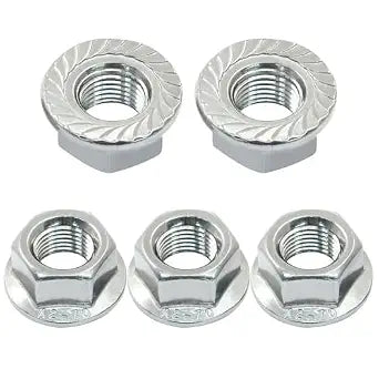 M10/1mm Serrated Flange Hex Nuts, 5Pcs