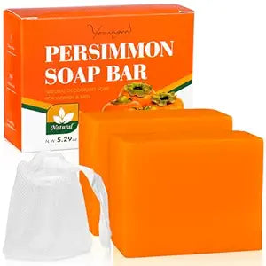 2 PCS Persimmon Soap Bar for Old People Smell, Deodorizing Bar Soap