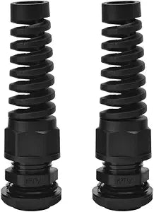 Strain Relief Cord Connector, CGELE 2 Pack NPT 1/2" Waterproof Cable Gland Cord Grip Spiral Adjustable Connector Strain Relief Cord Connectors Joints Nylon with Gaskets