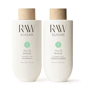 Raw Sugar Shampoo and Conditioner Set, The Oil Remedy Hair Care Duo, 16 Fl Oz (2 Products) Balances Oil, A Refreshing Haircare Bundle, Without SLS/SLES & Parabens, Color-Friendly, Vegan
