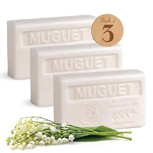 La Maison du Savon Shea Butter Soap, Lily of the Valley Scent, 3 x 4.4 oz