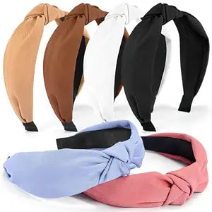 DiyJibb Headbands for Women Girls - 6PCS Stylish Top Knotted Headbands - Knotted Headband for Women - Head Bands Wide Hairband Hair Accessories