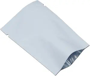 PABCK 200Pcs White Metallic Mylar Foil Bags Open Top Heat Seal 2.4x3.5 inch