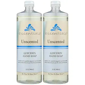 Clearly Glycerin Liquid Hand Soap Refill, Unscented, 32 fl oz, 2 Pack