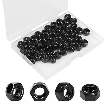 50Pcs #8-32 Nylon Insert Hex Lock Nuts Self-Locking Nut