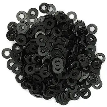 M4 Carbon Steel Flat Washer, Black Oxidized Alloy Steel, 4.8 Grade Metal Flat Washer, 4mm ID, 9mm OD, 0.8mm Thickness, 500Pcs