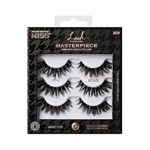 Kiss Lash Couture, False Eyelashes, 'Reve', 7mm-16mm, Includes 3 Pairs Strip Lashes, Easy to Apply, Reusable Lash Clusters
