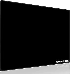 gogofree Glass Mousepad for Gaming, Ultra Smooth Mouse Mat with Hard Surface, Tempered Glass Mouse Pad Precision Speed Control for Games and Office (Black, 19.7" L x 15.7" W)