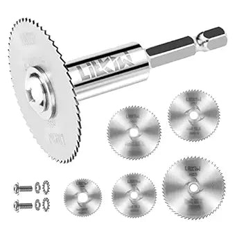 5 PCS Blades,HSS Saw Disc Wheel with 1/4-Inch Hex Shank Rotary Drill Saw