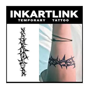 INKARTLINK Tattoo Tech Semi Permanent Tattoo 2 Sheets Long Thorns