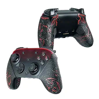 SHADOW BOOLT Controller Grips for GameSir G7 Pro, Skin kit,Anti-Skid, Multi-Texture, Sweat Absorption, Pre-Cut Grips Tape (Black, Red & Metallic Grey, Compatible with GameSir G7 Pro)