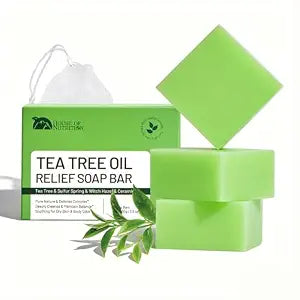 Tea Tree Soap for Itchy Skin & Body Odor, Pack of 3