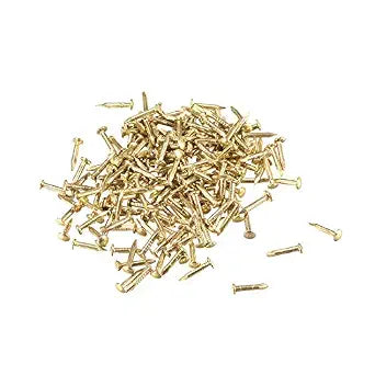uxcell Small Tiny Nails 1.2x8mm(DXL) for Wooden DIY Decorative Pictures Boxes Household Accessories Brass Tone 200pcs