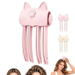 Root Volumizing Heating Comb, Heated Volumizing Root Lift Hair Clip, Pink | Wireless Cat Paw Hair Volumizer Tool for Fine Flat, Thick Hair, 2-Temperature Control Root Volumizer Clip, Portable for Women