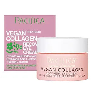 Pacifica Vegan Collagen Overnight Recovery Cream ��� 2-in-1 Anti-Aging Face Moisturizer & Under Eye Cream Night, Hydrating Collagen + Hyaluronic Acid & Caffeine Formula for Dry, Dull Skin Fragrance-Free