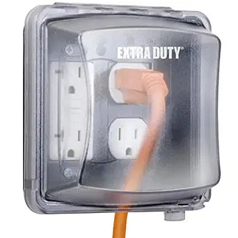TayMac 2-Gang Weatherproof In-Use Outdoor Outlet Cover, 55-in-1, Clear