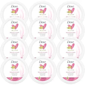 Dove Lotion, Beauty Cream - Light, Fast-Absorbing Face and Body Cream for Normal to Dry Skin, 24-Hour Moisture, Travel Size, 2.53 Fl Oz. (Pack of 12)
