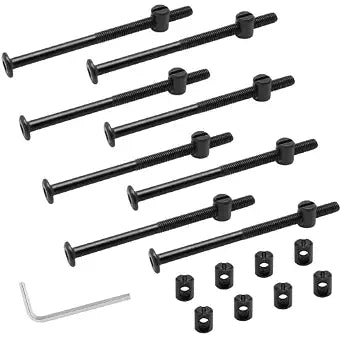 Biaungdo M6 x 100mm Bunk Bed Bolts, Black, 12 Pcs