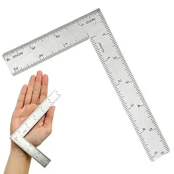 Stainless Steel L Shaped Square Ruler,4 Inch by 6 Inch Precision Framing Square,90 Degree Right Angle Ruler Measuring Tool for Carpenter,Engineer,Woodworker
