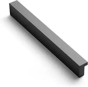 Goo-Ki 12 PCS Matte Black Finger Pulls Cabinet Pulls Black Drawer Pulls - 5 in (128mm) Hole Centers Solid Kitchen Cabinet Handles